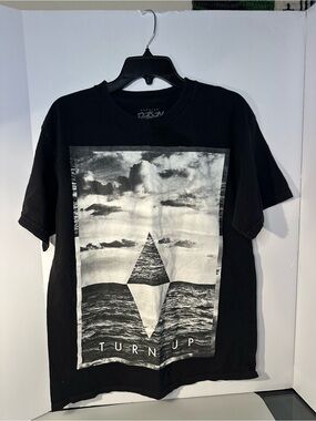 Popular Poison Black 'Turn Up' Graphic Short Sleeve Tee